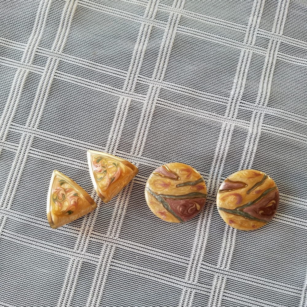 Two pairs Enamel Post Earrings
